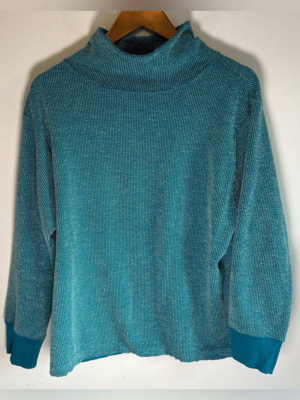 Nike Therma-FIT Yoga Luxe Women's Textured Cover-Up Sweater Top Size M Teal